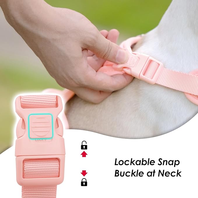 No Pull Dog Harness, Puppy Vest with Front Clip for Small Medium Large Sized Dog(Light Pink,S)