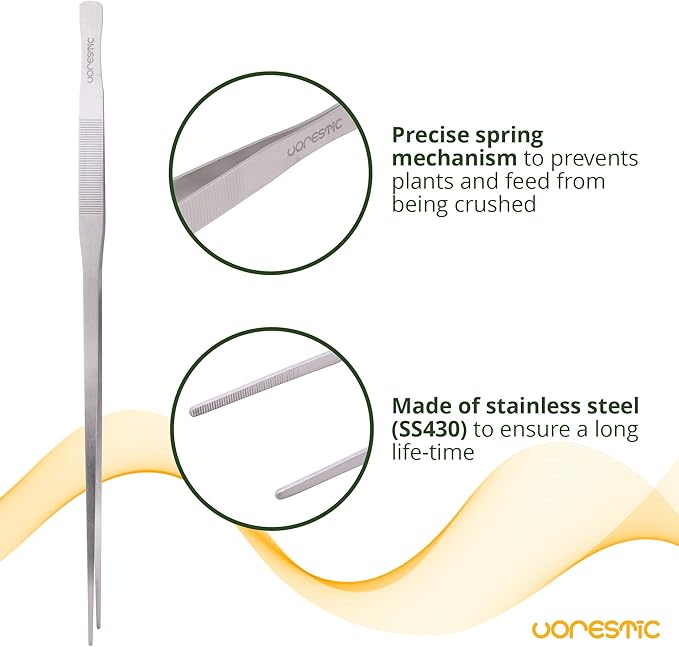 VORESTIC Heavy Duty Aquarium Tweezers Extra Long 23.6 Inch Straight, Long Tweezers for Terrarium, Aquarium Tongs