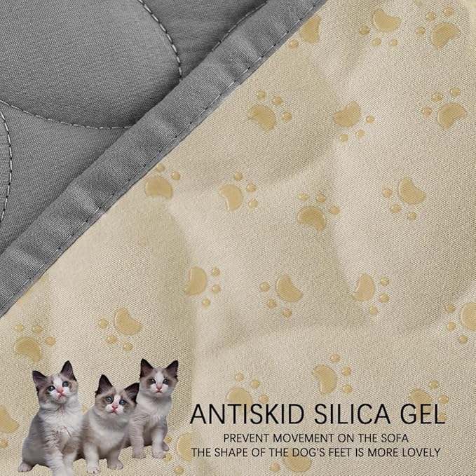 Ameritex Waterproof Pet Bed Cover Anti-Slip Dog Bed Blanket for Sofa and Furniture Waterproof New Pattern Design (Lightgrey, 30x90 Inch (Pack of 1))