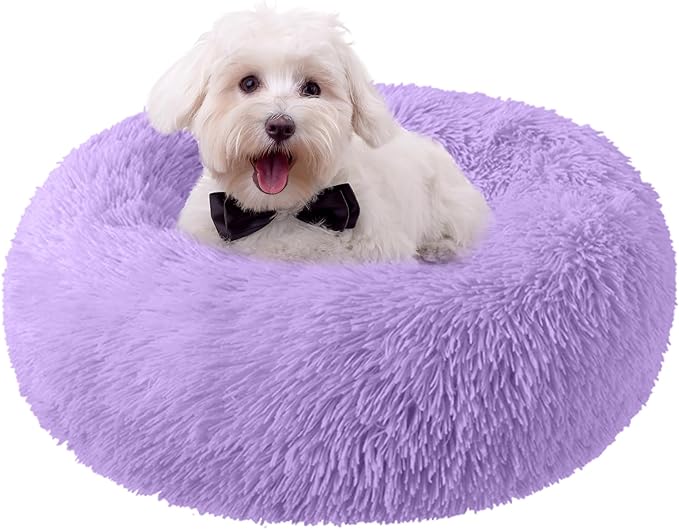 Nisrada Dog Bed for Small Medium Large Dogs, 20 inch Calming Dogs Bed, Washable-Round Cozy Soft Pet Bed for Puppy and Kitten with Slip-Resistant Bottom