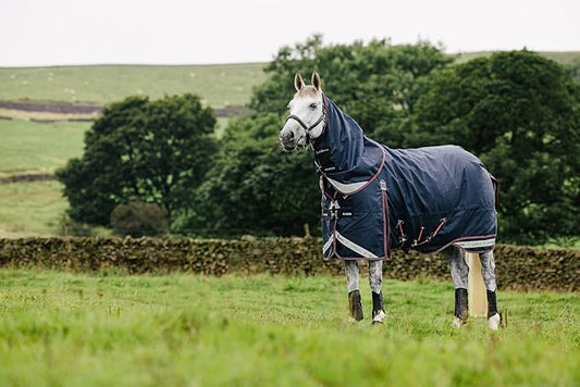 LeMieux Kudos 200g Turnout Blanket - 1680Denier Waterproof Outer - Detachable Neck Inlcluded - Navy - 75"