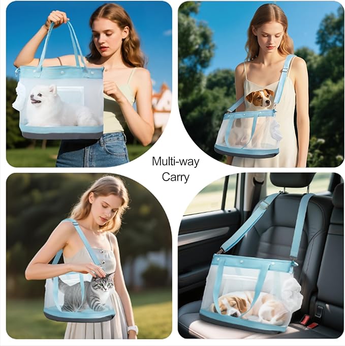 Dog Purse Carrier for Small Dogs, Cats - Dog Carrier Purse for Small Animals up to 22lbs, Collapsible Breathable Pet Carrier Sling for Outing Travel Vet-Gray