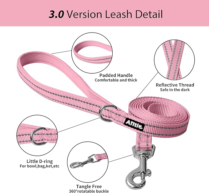 AIITLE Escape Proof Dog Harness - Step in Adjustable Dog Harness No Choke Over with Breathable Mesh for Summer- Outdoor Walking, Camping, Training for Medium Dogs Pure Pink XL