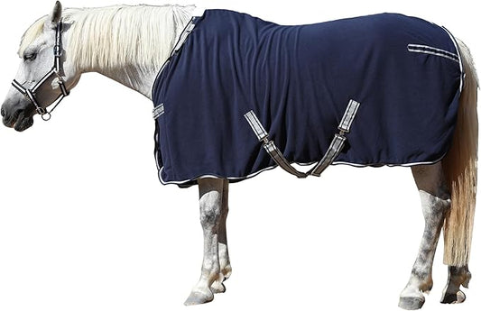 Horse Fleece Cooler, Blanket Liner - 300g Anti-Pilling Fleece, Moisture-Wicking, Cooling & Drying for Post-Workout, Bath & Travel, Prevent Overheating & Chilling Navy 81