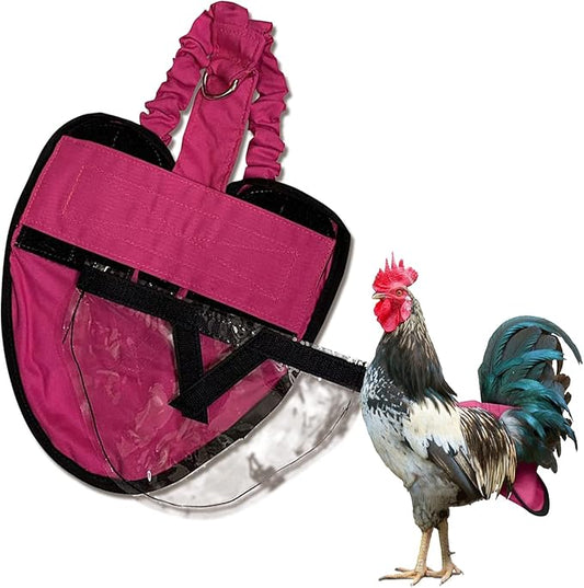 Hen Holster Wrap-Around Bird Diaper & Harness for Hens, Roosters, Ducks, Geese - with Removable Vinyl Liner, Adjustable Fit for Outdoor Adventures & Indoor Use - Easy to wear - Large, Pink