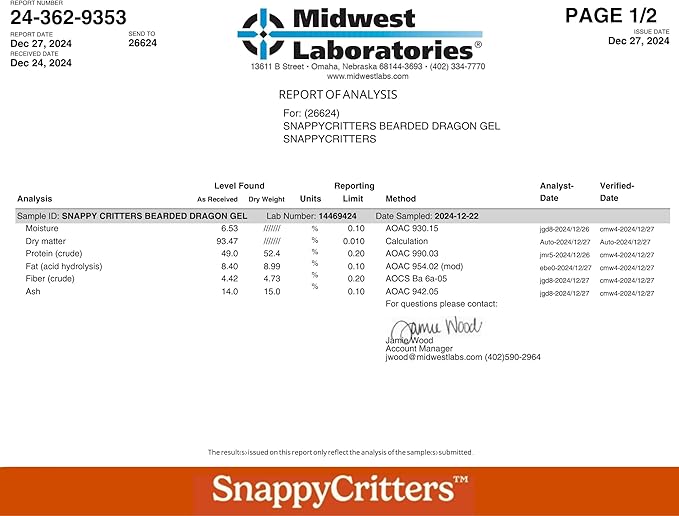 Bearded Dragon Food - Premium Complete Diet Gel Mix for Juvenile and Adult, Made in US FDA Facility, Fortified Formula for Skin and Shedding Support, Digestive Support and Immune System - 3.5 oz.