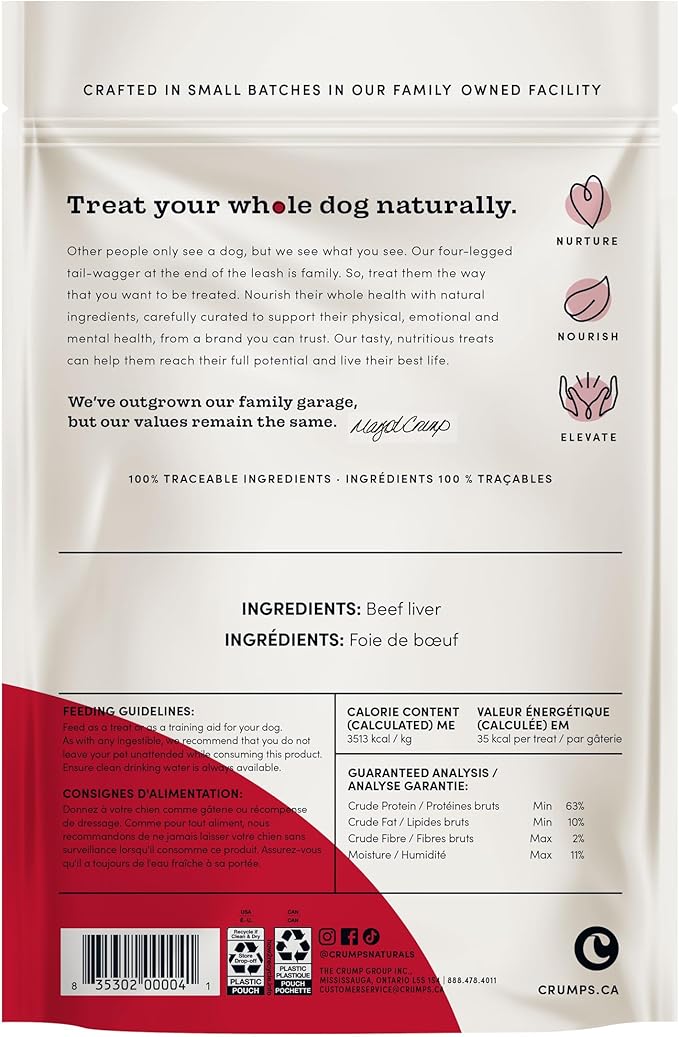 Crumps' Naturals Traditional Liver Fillets For Pets, 11.6-Ounce