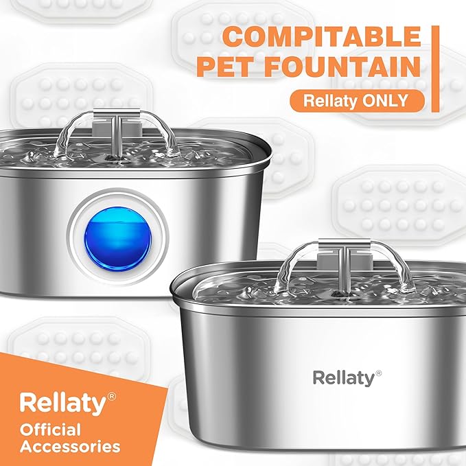 Official Cat Water Fountain Filters Replacement & Pre-Filter Sponges for 3.2L/108oz Automatic Pet Fountain Dog Water Fountain