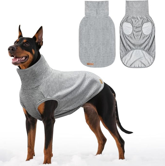Mosucoirl Dog Sweaters Pet Pullover,Turtleneck Doggy Sweatshirt for Extra Large Dogs Thick Warm Dog Clothes Fleece Soft Winter Puppy Hoodies Outfit for Small Medium Large Dogs XS-4XL (Grey, 3XL)