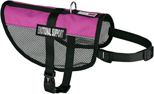 Dogline MaxAire Multi-Purpose Mesh Vest for Dogs and 2 Removable Emotional Support Patches, 30 to 38", Pink