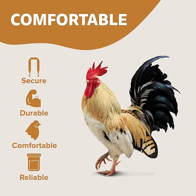 Hen Holster Wrap-Around Bird Diaper & Harness for Hens, Roosters, Ducks, Geese - with Removable Vinyl Liner, Adjustable Fit for Outdoor Adventures & Indoor Use - Easy to wear - XL, Tiger