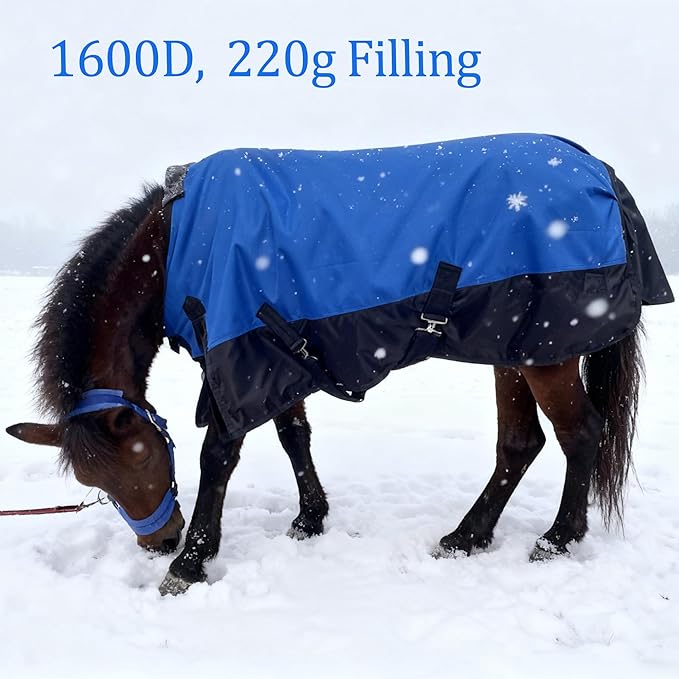 Mini Horse/Pony/Foal/Miniature1600 Denier Horse Turnout Blanket, Horse Care Sheet, Waterproof Breathable Horse Blanket (220g Fill)