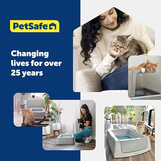 PetSafe ScoopFree Premium Crystal Cat Litter - Ultra-Absorbent Silica Universal Litterbox Crystals - Non-Clumping Odor Control - Lavender Scent - 8 lb Bag - 3 Pack