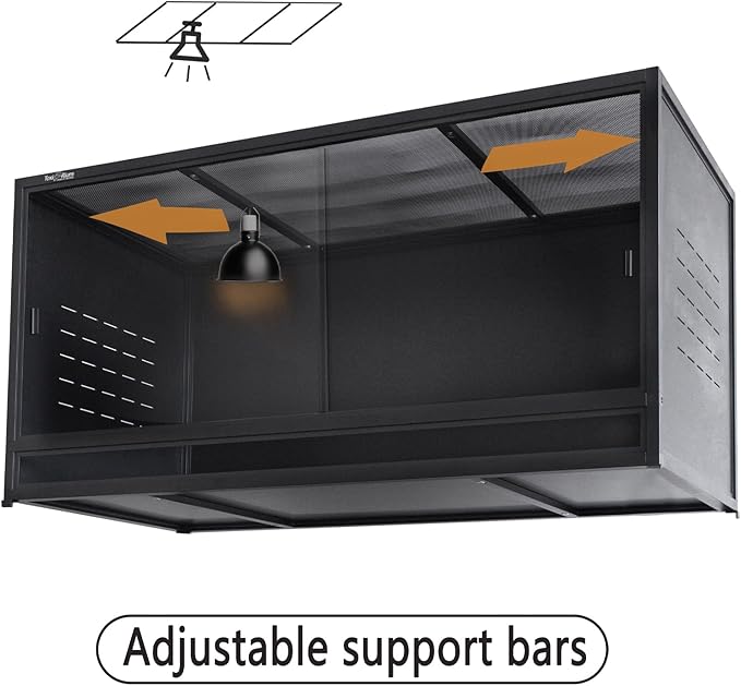 Reptile Tank 44''x20''x20'' ToxiRium Large PVC Reptile Enclosure 76 Gallons for Bearded Dragon Gecko Lizard Snake, Wide Lounge Vivarium Area with Sliding Doors Lock