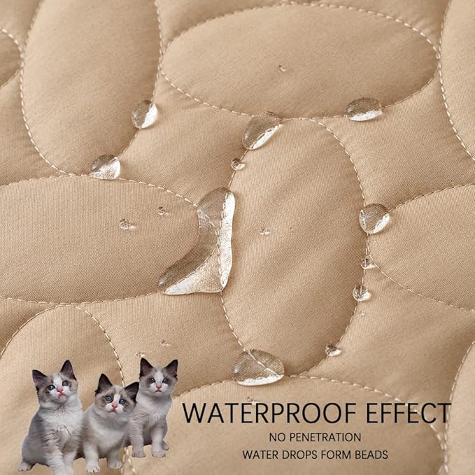Ameritex Waterproof Pet Bed Cover Anti-Slip Dog Bed Blanket for Sofa and Furniture Waterproof New Pattern Design (Beige, 30x80 Inch (Pack of 1))