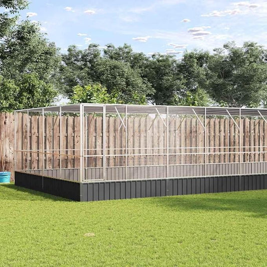 Outdoor Aviary Bird Cage, Galvanized Steel Outside Ample Activity Space Birdcage, 490.6"x163"x83.5", -278