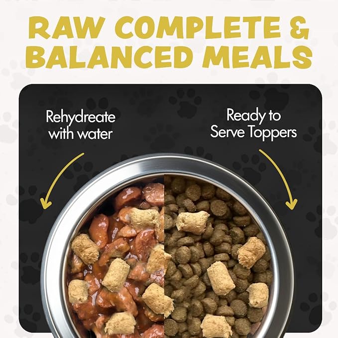 Freeze Dried Dog Food for Small & Large Breeds Dogs, 6 Oz Chicken Dog Food Toppers for Picky Eatres, Made in USA - Grain Free & All Natural Freeze Dried Dog Treats Made with 96% Meat Organs