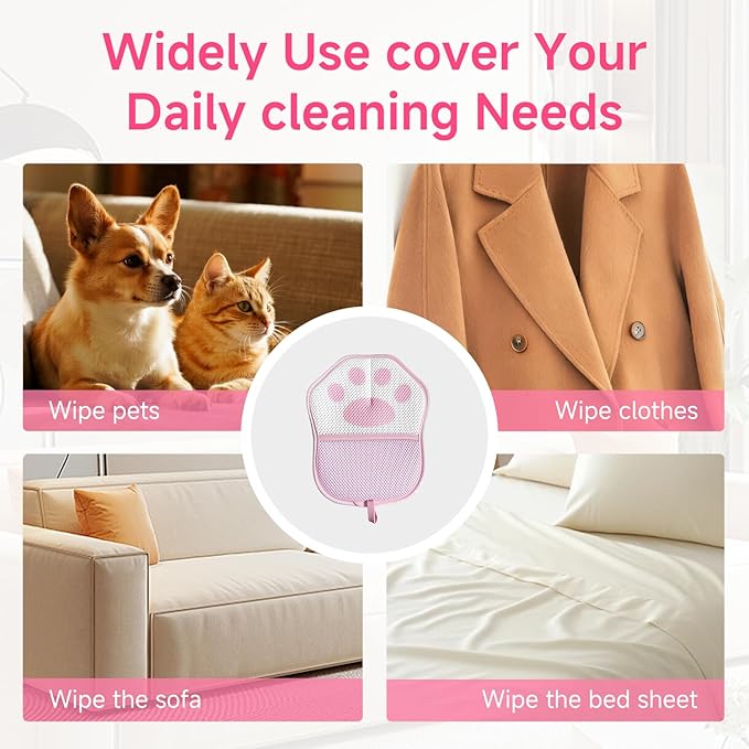 New 2025 Pet Hair Removal Glove - Electrostatic Deshedding for Dogs & Cats, Reusable Grooming Mitt for Furniture, Car, Couch,Size 9.8 x 7.87 x 0.5 in