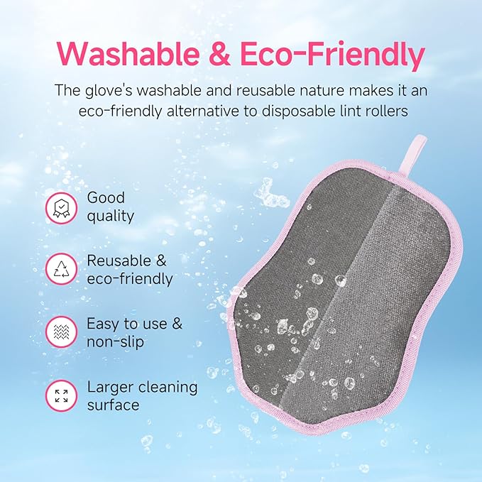 New 2025 Pet Hair Removal Glove - Electrostatic Deshedding for Dogs & Cats, Reusable Grooming Mitt for Furniture, Car, Couch,Size 9.8 x 7.87 x 0.5 in