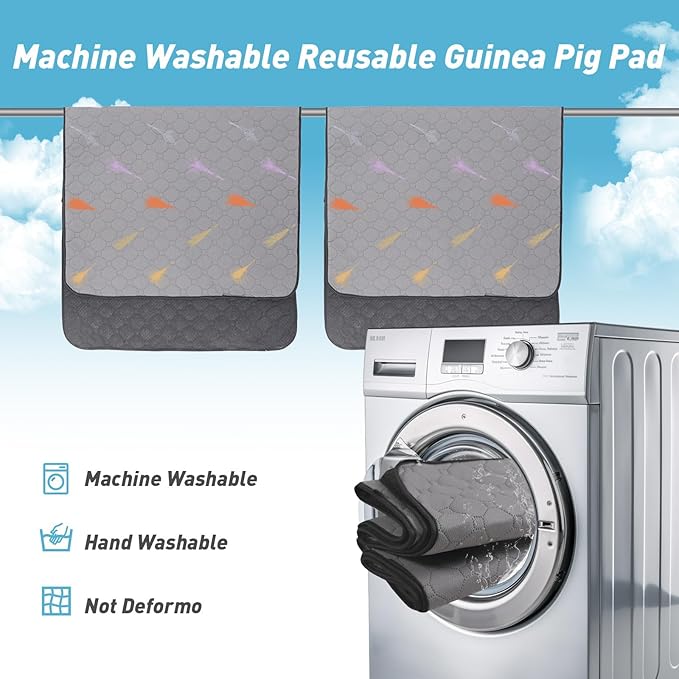 2Pcs Guinea Pig Cage Liners,Guinea Pig Fleece Cage Liners36''X36'' Super Absorbent Washable Pee Pads Reusable for Rabbit Hamster Chinchilla