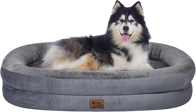 Orthopedic Washable Large Dog Bed: Waterproof Dog Bed with Bolsters - XXL Orthopedic Removable Cover for XXL Large Sized Pet - Non-Slip