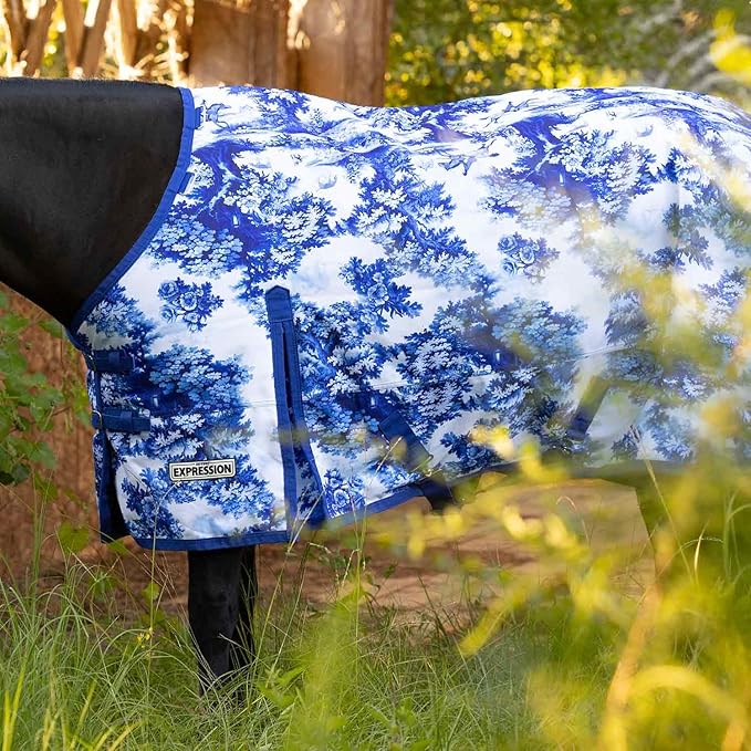 Jeffers Expression 1200 Denier Standard Neck Turnout Blanket for Horses, 78"- Water Proof, Breathable, 240 gram Polyfill, Medium Weight Warmth, Winter Protection for Stall, Barn – Equestrian Toile
