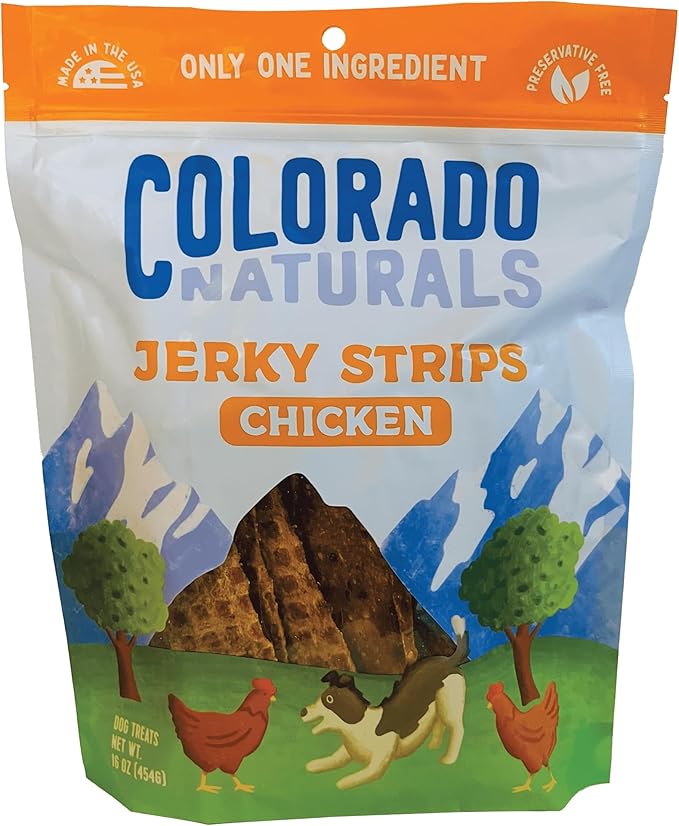 Colorado Naturals Chicken Jerky Strips Dog Treats, 16 oz – All-Natural, Made in USA, No Fillers or Preservatives – Promote Bone and Joint Health