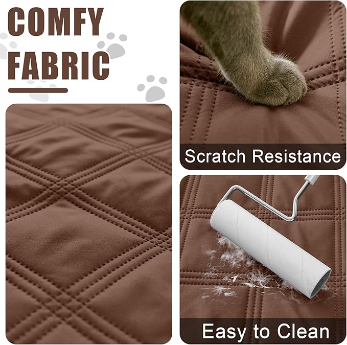 Smiry Waterproof Dog Bed Cover Blanket 30x70, Soft Reversible Pet Blanket, Washable Leakproof Cats Dogs Couch Cover for Sofa, Couch, Furniture, Lattice, Brown/Chocolate