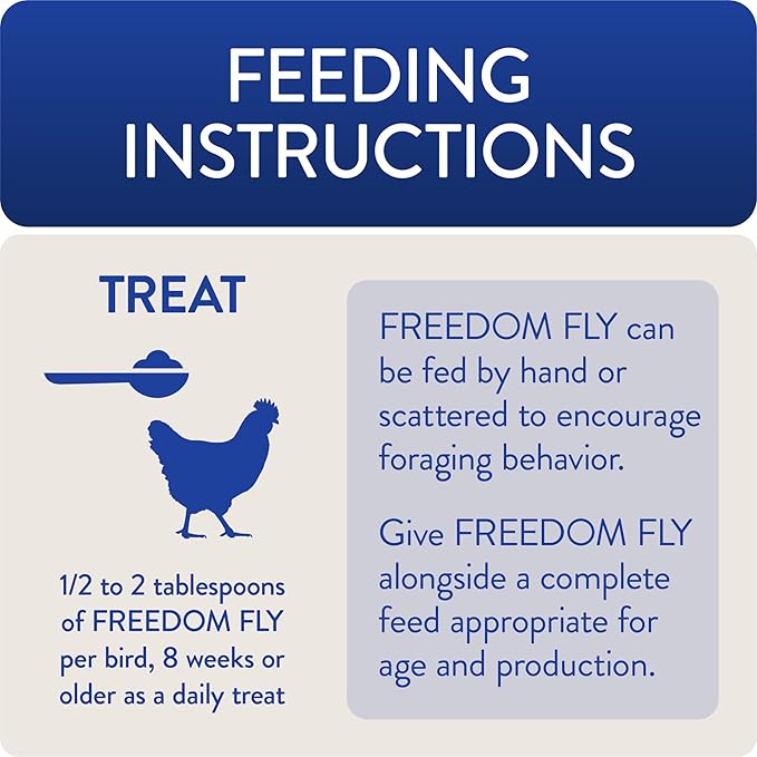 Freedom Fly, All American Dried Black Soldier Fly Larvae Poultry Treats, 1 lb