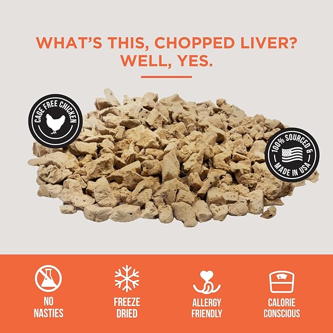 Natural Rapport Chicken Liver Dog Treats - The Only Freeze Dried Chicken Liver Dogs Need - Grain-Free Chicken Bites, Dog Treats for Small and Large Dogs (4 oz.)