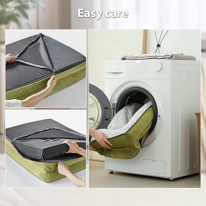 Orthopedic Dog Bed for Extra Large Dogs, Egg Crate Foam Bed for Extra Large Dogs, Equipped with Removable Waterproof Pillow Cover and Anti-Slip Bottom, Pet Bed