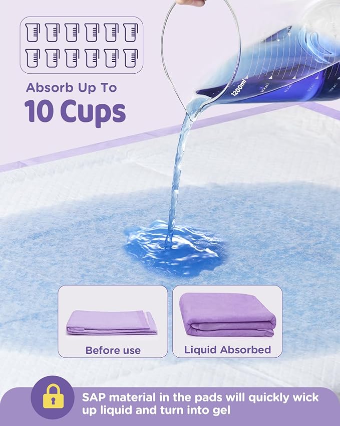 36"x36" 4XL Lavender Scented Disposable Dog Pee Pads, 45 Count | Extra Large Puppy Training Pads with 6-Layer Super Absorbent Protection, Leakproof Puppy Pads for Large Dogs & Senior Pets