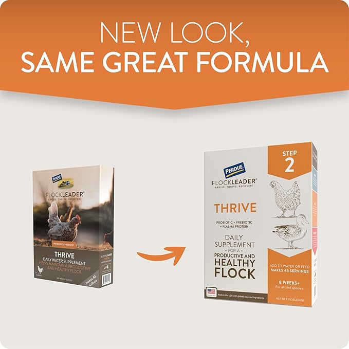 Thrive, Daily Probiotic & Prebiotic Water Supplement for Chickens 8+ Weeks Old, 8 oz (Pack of 2)