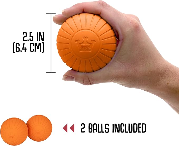 Chew King by Mammoth Bacon Flavored Dog Balls, Supreme 2.5" 2-Pk