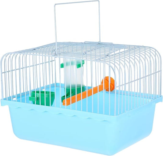 Small Bird Travel Cage:Portable Small Bird cage with Parrot Feeder Cups & Standing Perch for Parakeets Lovebirds Parrotlets