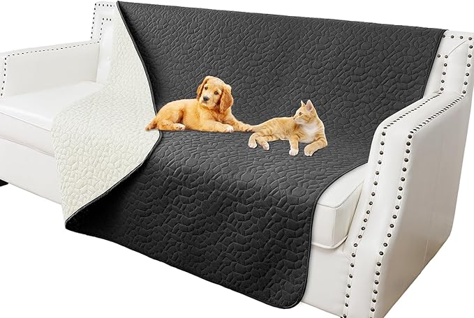 Waterproof Dog Blanket, Washable Anti-Slip Pet Couch Covers for Sofa,Pet Hair Resistant Blankets Bed Chair Furniture Couch Protector for Dogs-68x82,Black