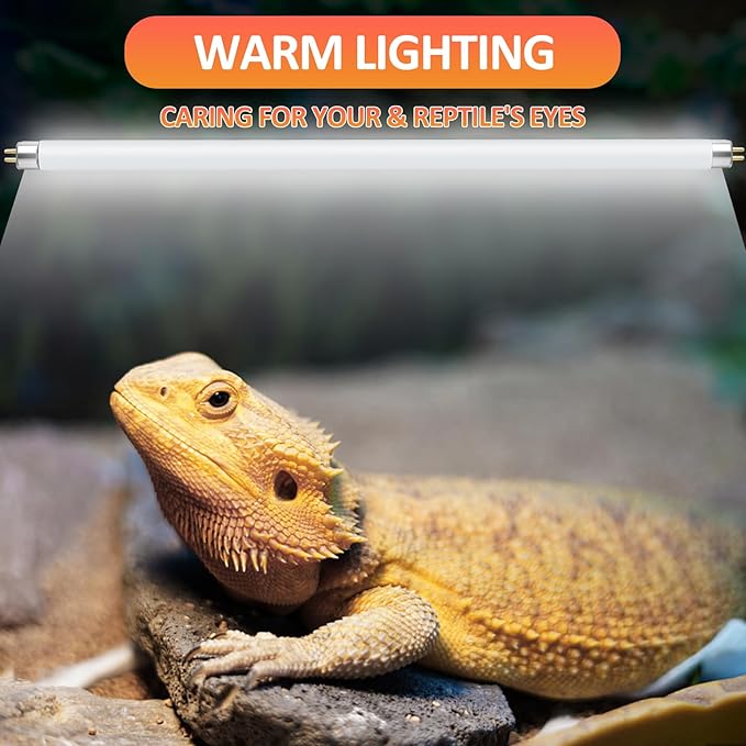 T5 UVB Reptile Light 39W 10.0, UVA Light Bulb for Reptiles, 2 Pack Lamp Tube for Bearded Dragon