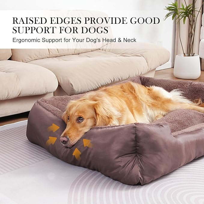 Dog Beds for Large Dogs, Soft Comfortable Pet Bed Washable, Rectangle Large Dog Bed with Anti-Slip Bottom
