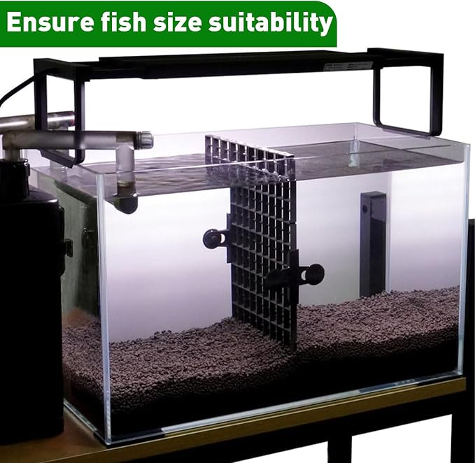 LINLAN 12 Pieces 5.9x11.8in (15X30cm) Aquarium Grid Plastic, Fish Tank Divider, Egg Crate for DIY Filtration and Bottom Protection in Aquascaping (Black-No Accessories)