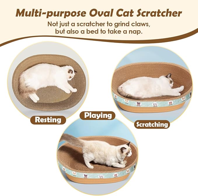 Pet Scratching Board Cat Scratch Pad for Indoor Sleeping (21.6" L x 14.9" W x 4.3" H)