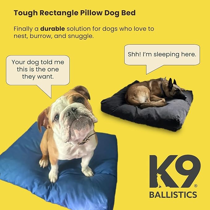 K9 Ballistics Tough Rectangle Pillow XXL Dog Bed - Removable Cover, Washable, Durable & Water Resistant Dog Bed Made for XX-Large Big Dogs 68"x40" Sandstone