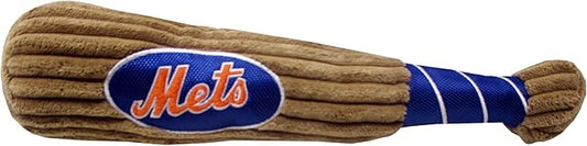 MLB New York Mets Baseball Bat Toy for DOGS & CATS. Soft Corduroy Plush Dog Toy with Inner SQUEAKER, MLB Chew Toys for Dogs or Cats. Durable Fun Interactive Dog Toy with Team Names and Logo