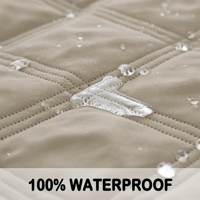 fuguitex Waterproof Dog Blanket Reversible for Small Dogs Resistant Leakproof Washable Couch Cushion Bed Protector Cover for Indoor Furniture Pet Friendly（30"*90",Brown+Khaki+Khaki