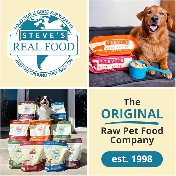 Steve's Real Food Freeze-Dried Raw Nuggets - Turducken Recipe - Raw Pet Food for Dogs and Cats - 20 oz