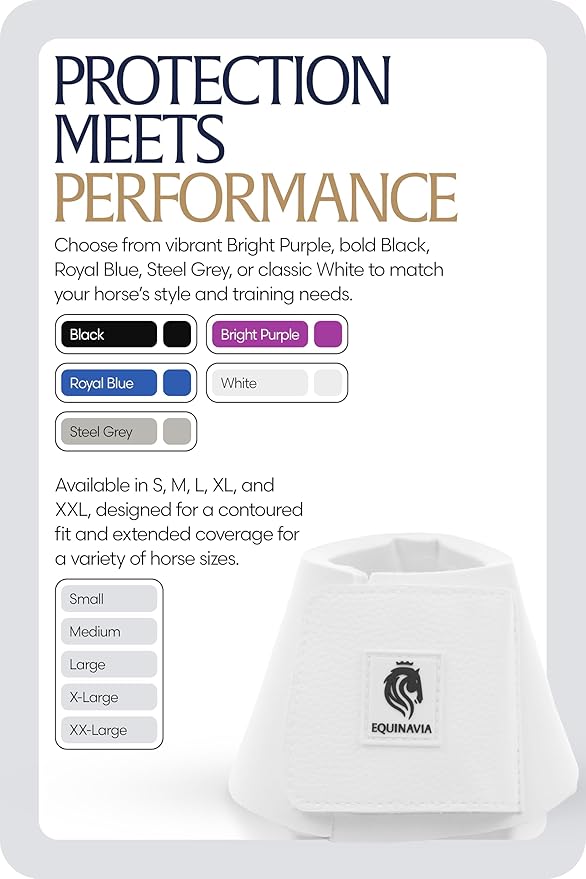 Equinavia Toki Bell Boots for Horses | Neoprene Overreach Boots - White - XXL