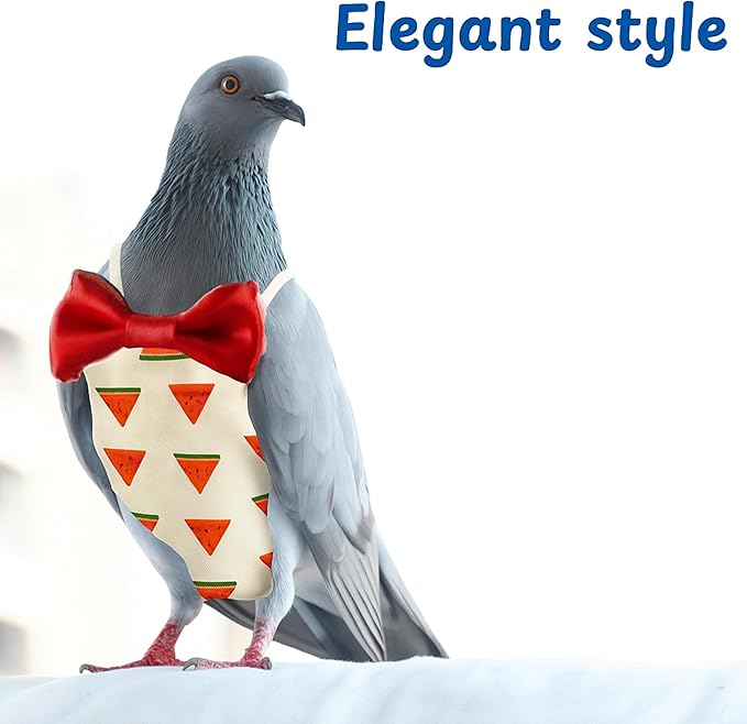 Birds Pigeon Diaper Pants Harness and Leash, Bird Diapers for Pigeons and Leash Harness, Diapers for Birds Cockatiel Parrot, Parakeet Diaper, Pigeon Pants, Parrot Clothes for Bird (XL-Watermelon)