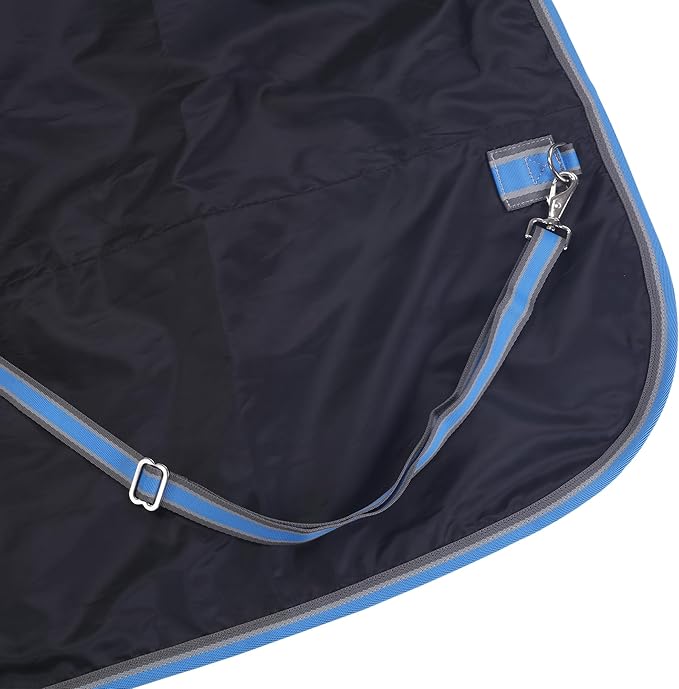 LEAFOREST 1200D Horse Blanket Waterproof Breathable Turnout (no Filling) Standard Neck Horse Sheet Blue Grey 75IN