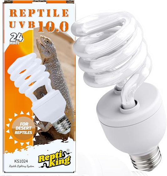 UVB Reptile Light, 10.0 24W, UVA UVB Reptile Light Bulb Lamp for Bearded Dragon, UVB Bulbs for Desert Reptiles