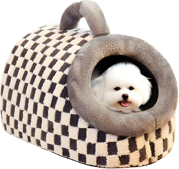 Dog Bed Cat Bed (Grey, m) Dog Bed Cat Bed Medium with Large Indoor for Small Indoor Outdoor Dogs Cats Fluffy Calming，Round beds，Anxiety Washable -Medium