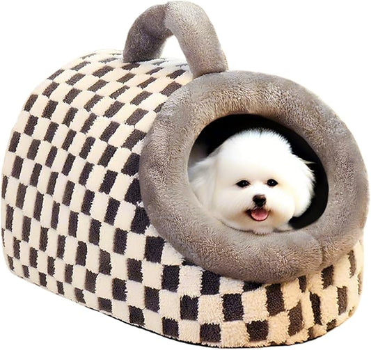Dog Bed Cat Bed (Grey, m) Dog Bed Cat Bed Medium with Large Indoor for Small Indoor Outdoor Dogs Cats Fluffy Calming，Round beds，Anxiety Washable -Medium